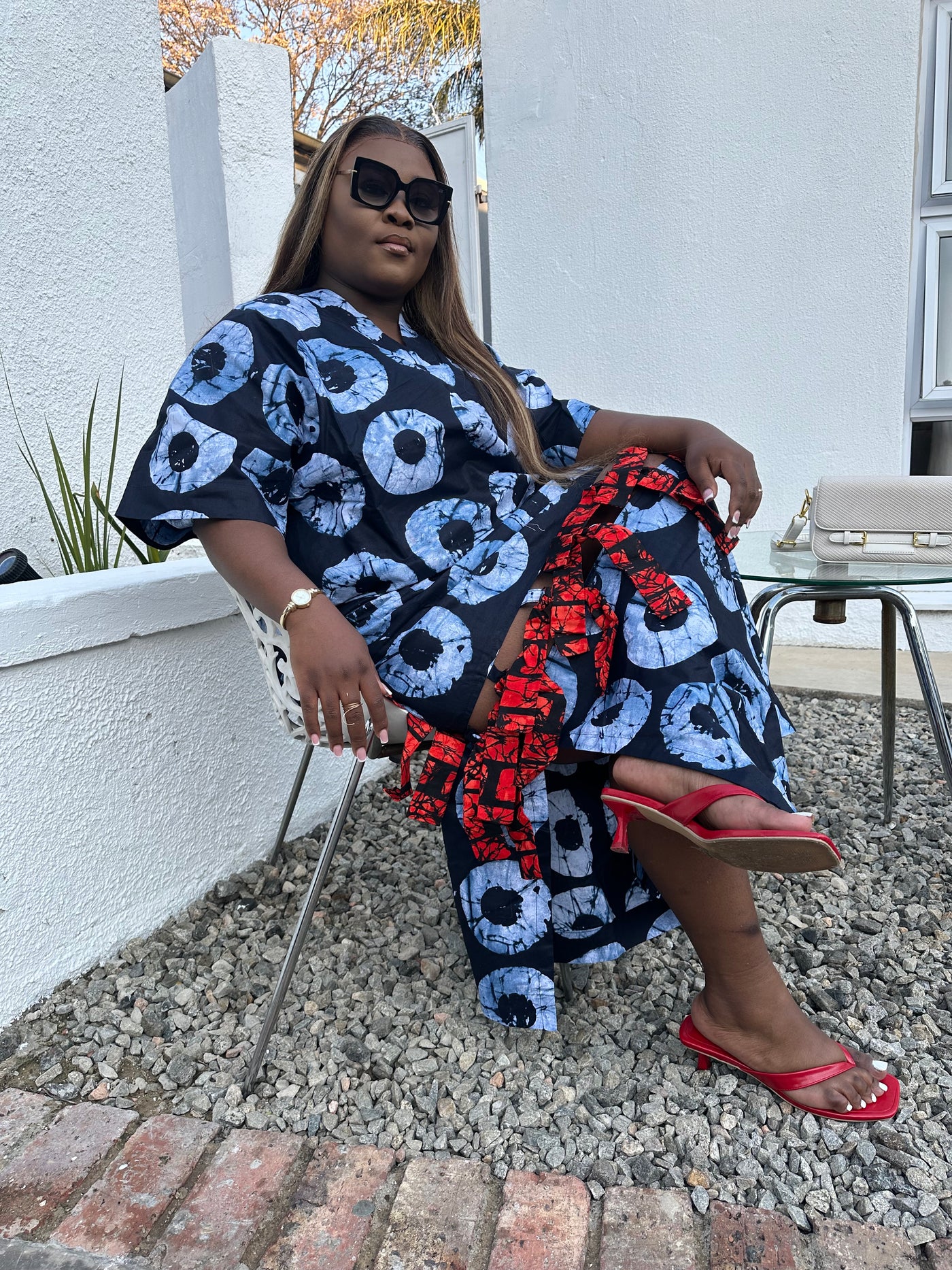 Two Tone Ankara Dress