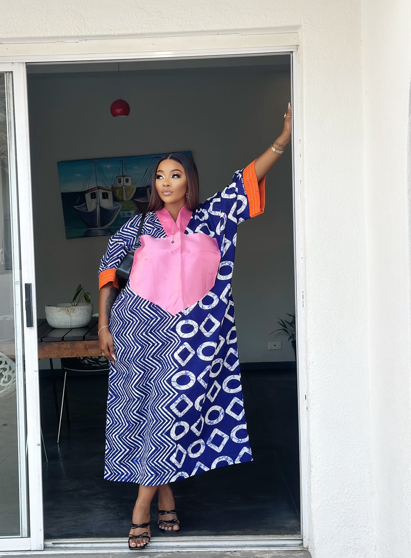 Navy-Pink Bubu dress